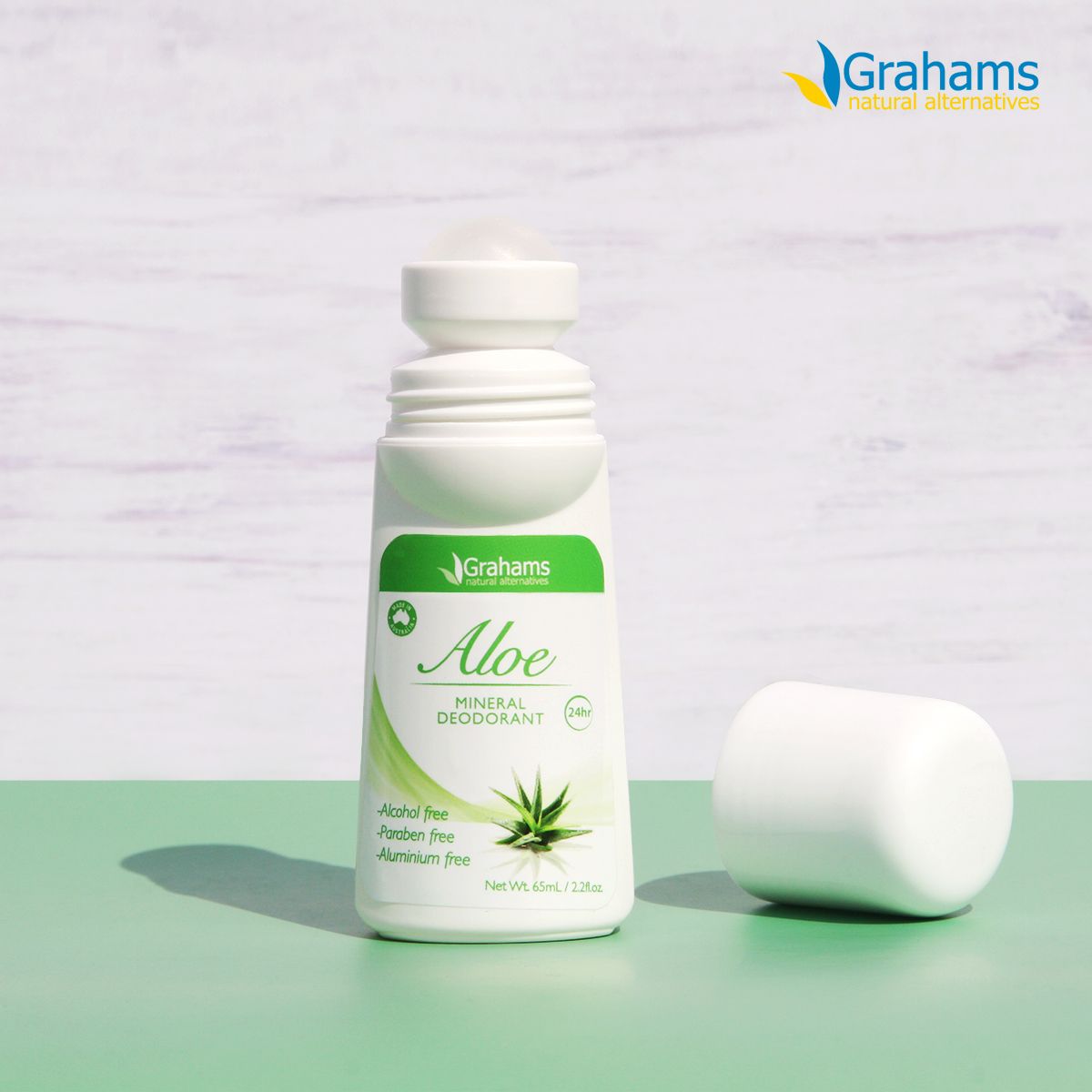 그라함스(GRAHAMS) 내추럴 미네랄 데오드란트 알로에 롤온 65mL_내추럴100(택1)