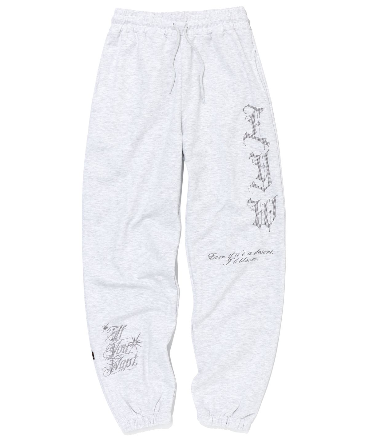 이퓨원트(IFYOUWANT) DIA balloon joger sweatpants whitegray