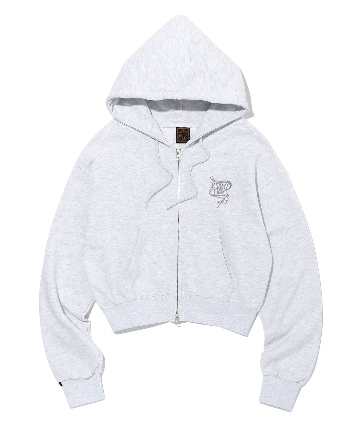 이퓨원트(IFYOUWANT) 2 WAY CROP HOOD ZIPUP whitegray