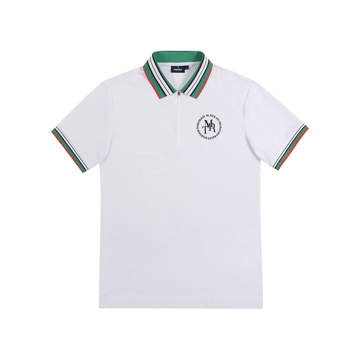 마틴골프(MARTINE GOLF) Mens MRT Half Zip-up Pique Shirts_White