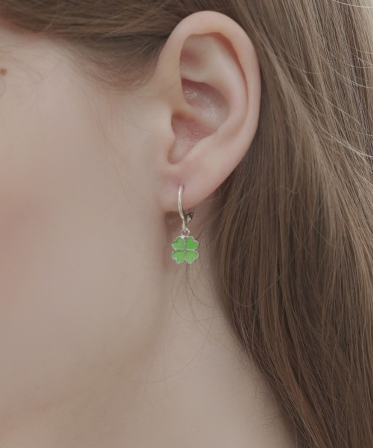 봉보(BONBEAU) Neon enamel silver cute motive Earrings 네온 에나멜 실버 큐트 모티브 원터치 링 귀걸이