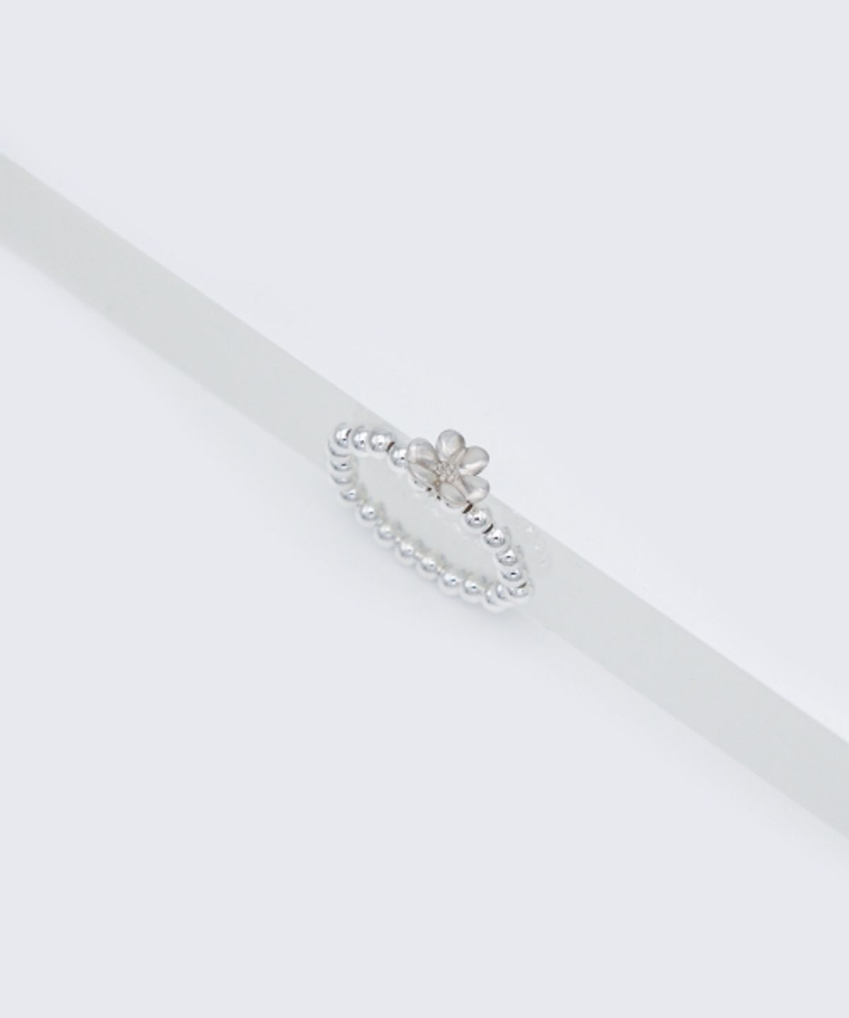 봉보(BONBEAU) Silver flower charm point ring 925실버 꽃 참 담수진주 실버볼 글라스볼 반지