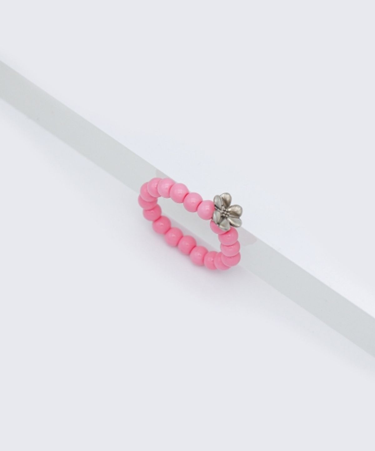 봉보(BONBEAU) Silver flower charm point ring 925실버 꽃 참 담수진주 실버볼 글라스볼 반지