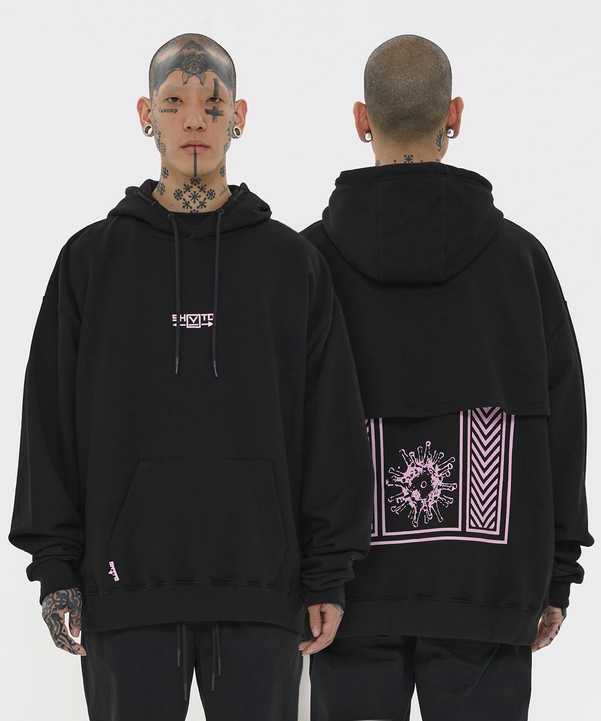 슈브토(SHVTO) 더블 백 그래픽 후디