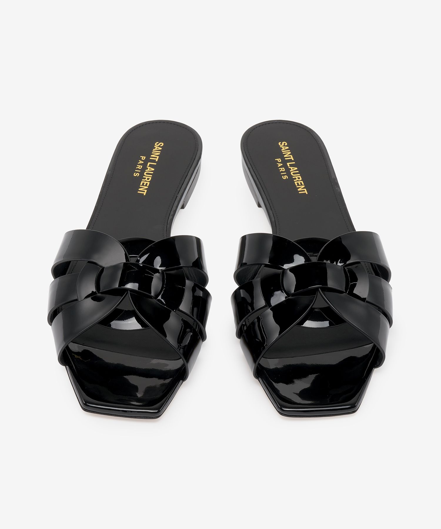 ★Saint Laurent★ Tribute Flat Mule Black 571952BDA001000 57 tribute SANDALS in smooth leather | Saint Laurent | YSL SK