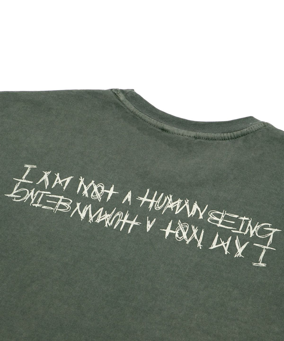 아임낫어휴먼비잉(I AM NOT A HUMAN BEING) PIGMENT LOGO TEE - GREEN