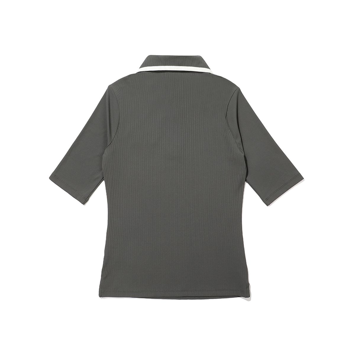 말본 골프(MALBON GOLF) Golf is Life 하프 집업 폴로 티셔츠 DARK GREY (WOMAN)