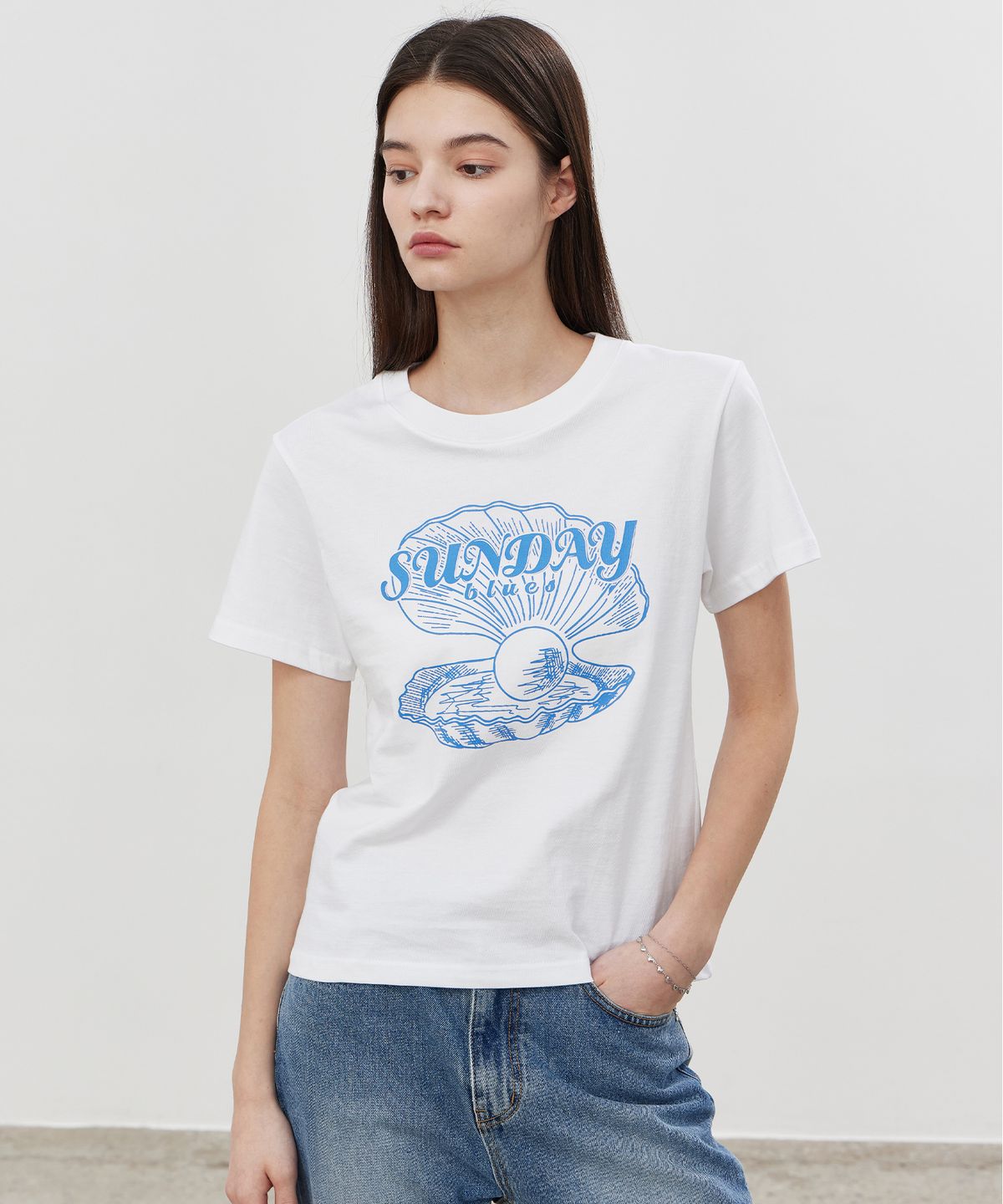 아이토브 서울(ITOV SEOUL) Pearl oystor T-shirt WH
