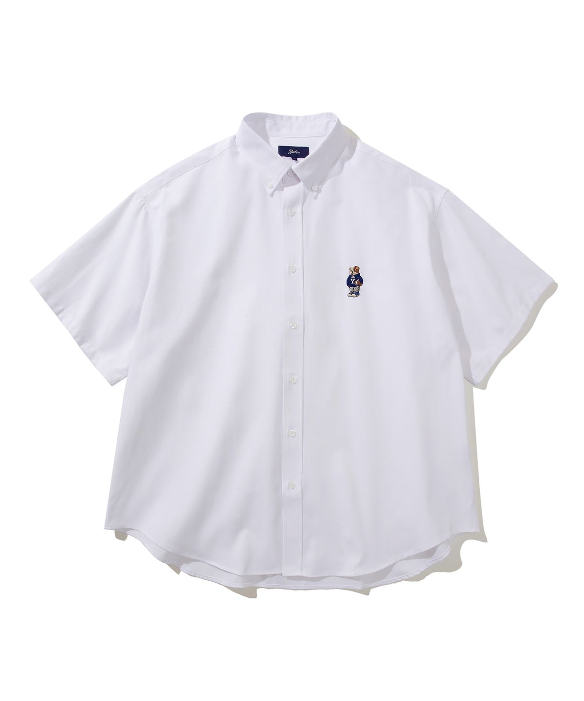 예일(YALE) EMBROIDERY DAN BIG OXFORD SS SHIRT WHITE
