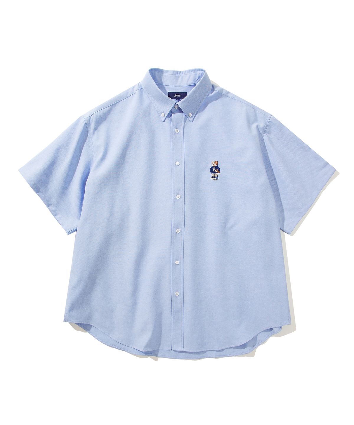 예일(YALE) EMBROIDERY DAN BIG OXFORD SS SHIRT BLUE