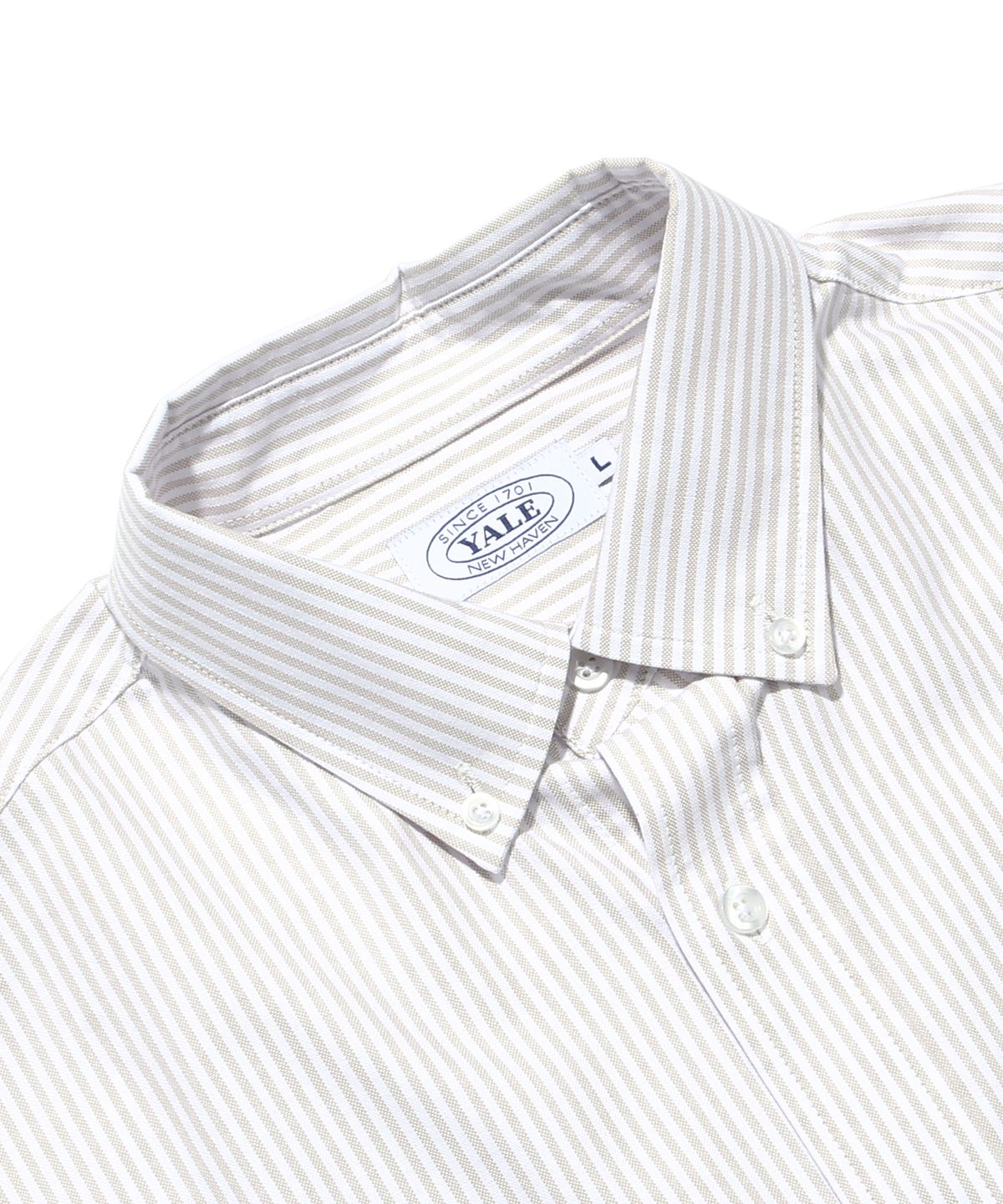 예일(YALE) (THE BIG) EMBROIDERY OXFORD SS SHIRT BEIGE