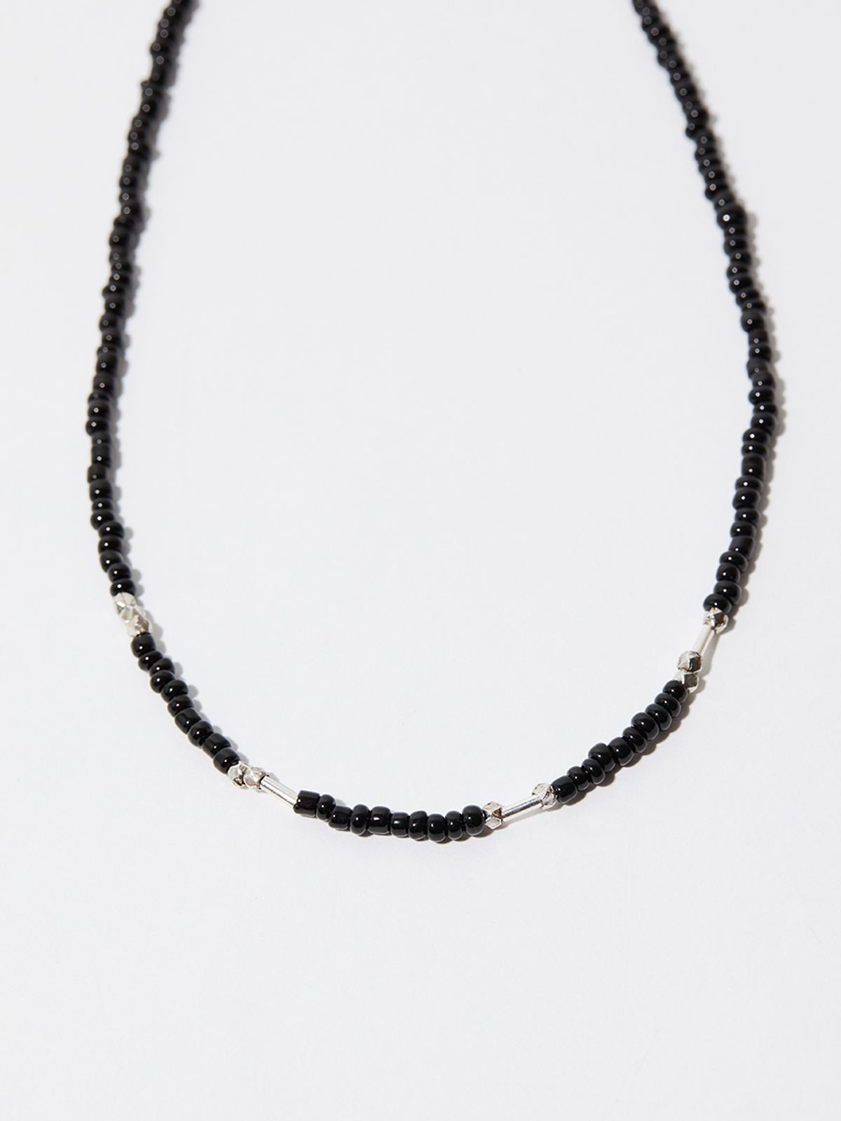 하카블랙스(HAKKABLACKS) Morse Code Necklace (Black-Silver)