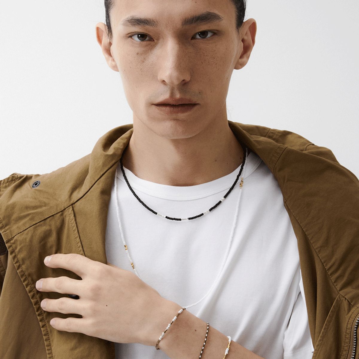 하카블랙스(HAKKABLACKS) Morse Code Necklace (Black-Silver)
