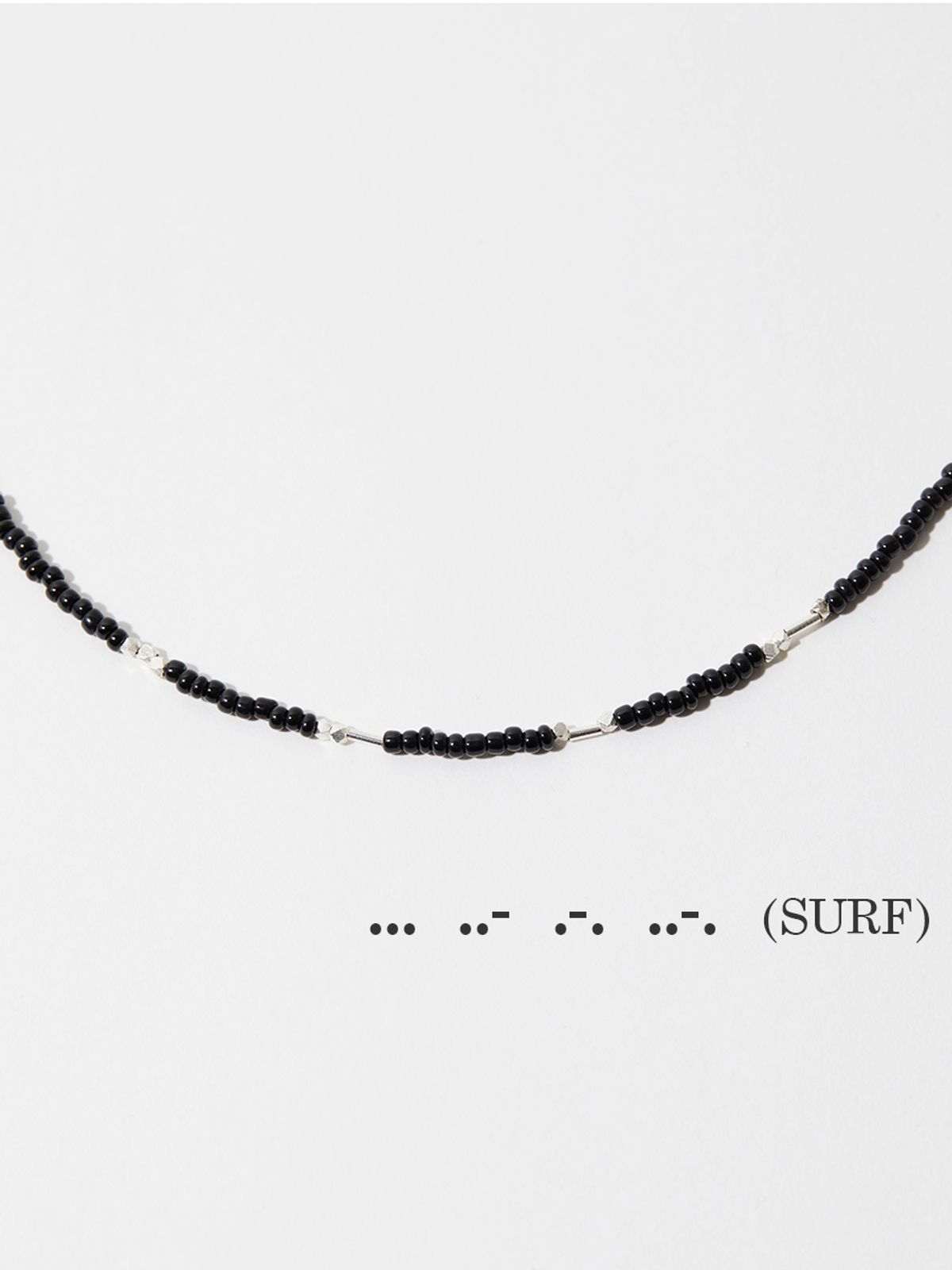 하카블랙스(HAKKABLACKS) Morse Code Necklace (Black-Silver)