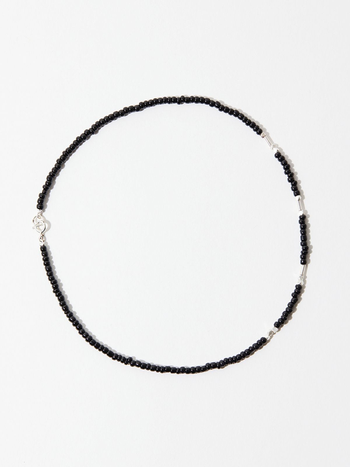 하카블랙스(HAKKABLACKS) Morse Code Necklace (Black-Silver)
