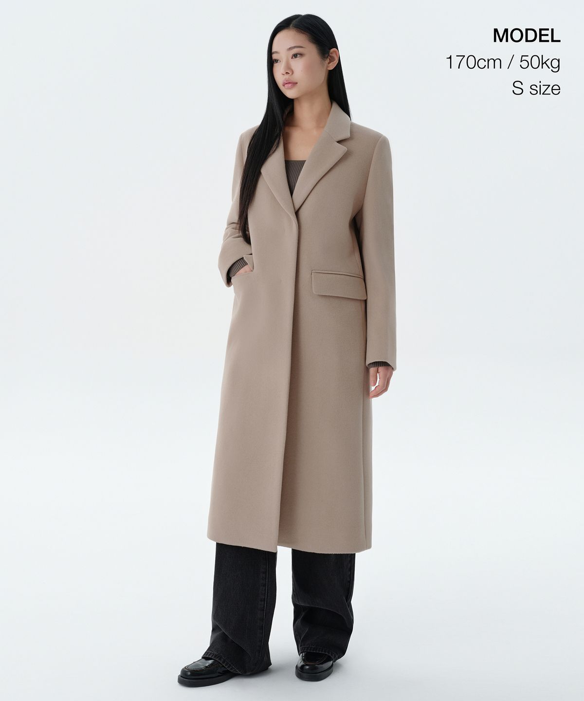 무신사 스탠다드 우먼(MUSINSA STANDARD WOMAN) 우먼즈 캐시미어 블렌드 체스터 롱 코트 [베이지]
