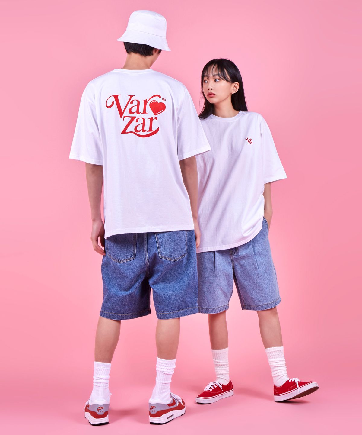 바잘(VARZAR) 원턱 워싱 데님 반바지 (2color)