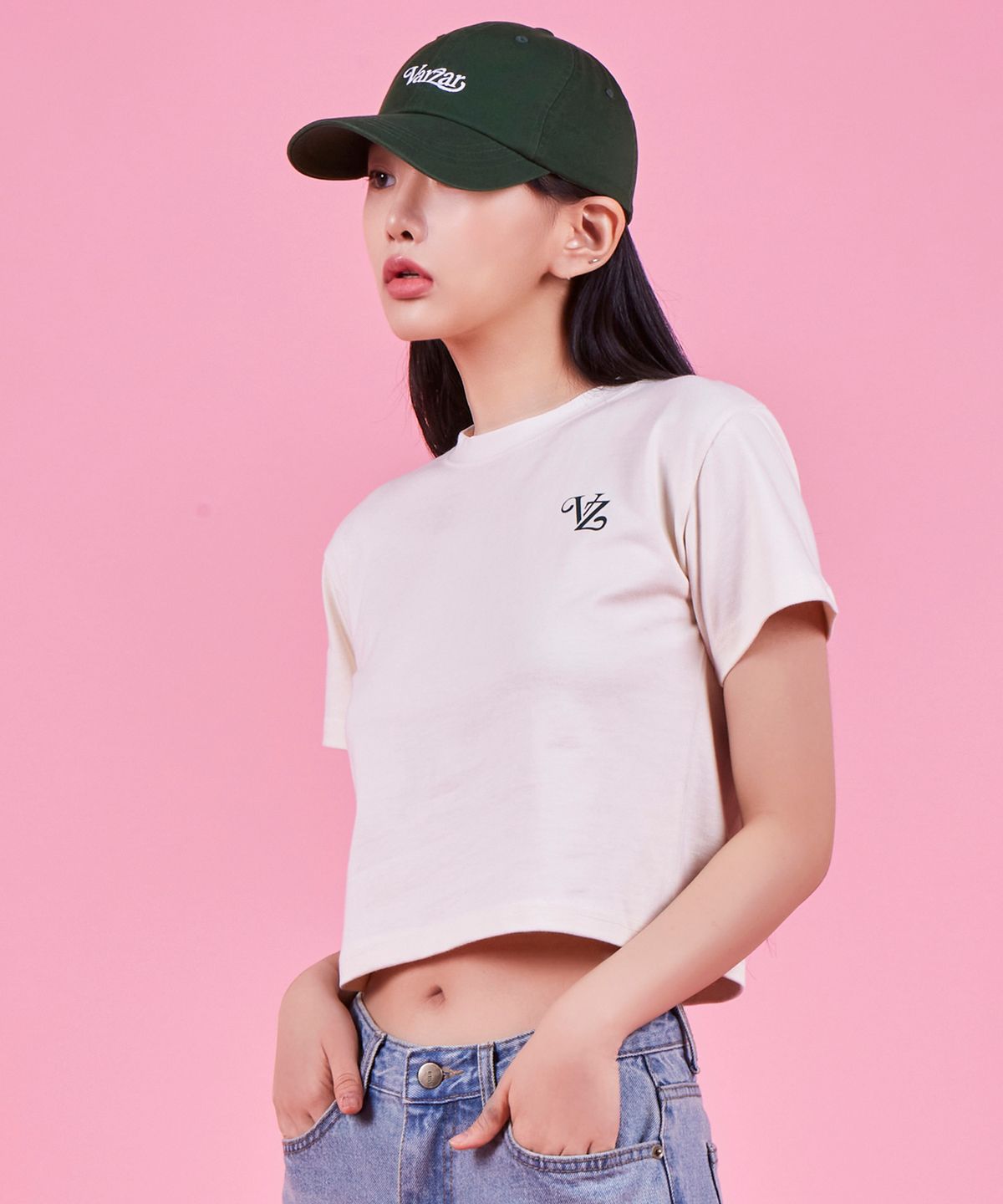 바잘(VARZAR) 러브 바잘 크롭 반팔 티셔츠 (4color)