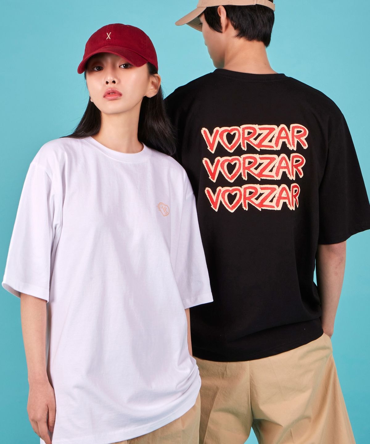 바잘(VARZAR) 하트 그라피 반팔 티셔츠 (2color)