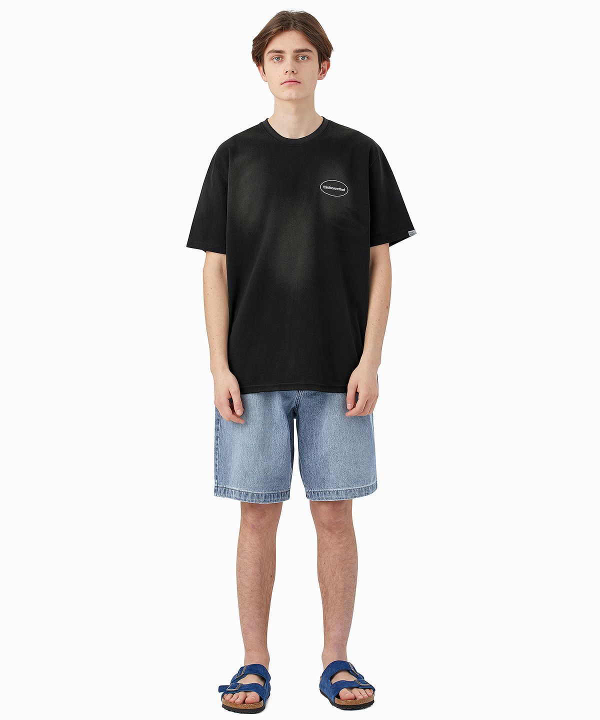 디스이즈네버댓(THISISNEVERTHAT) Washed Denim Short - Light Blue
