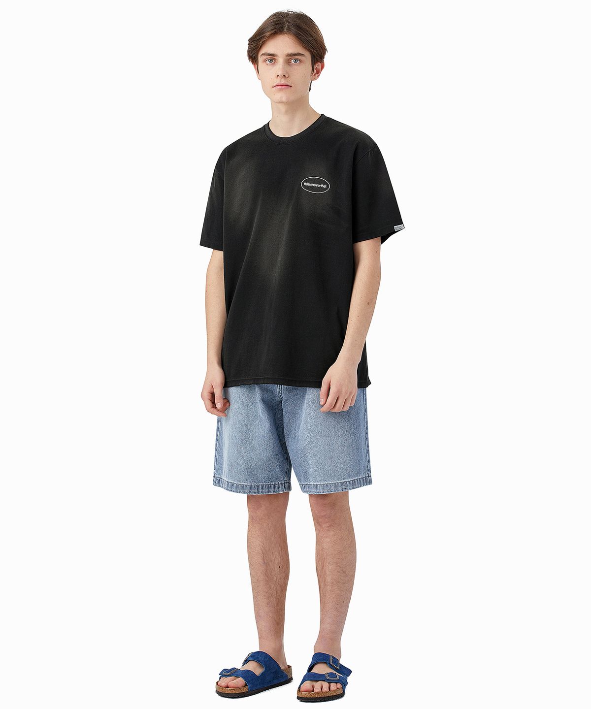 디스이즈네버댓(THISISNEVERTHAT) Washed Denim Short - Light Blue