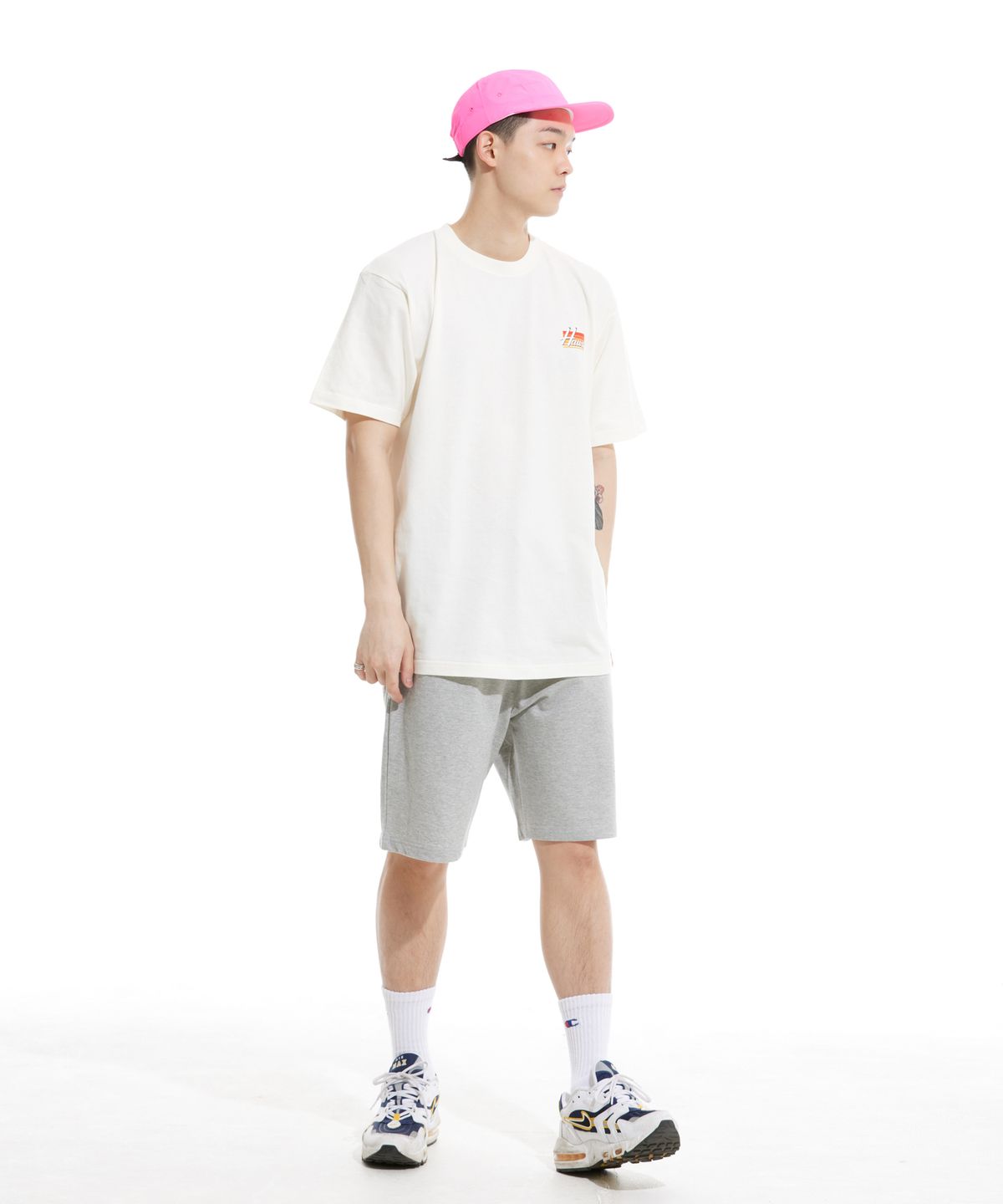 크림소다랩(CREAM SODA LAB) 하와이 백프린트 반팔티 아이보리