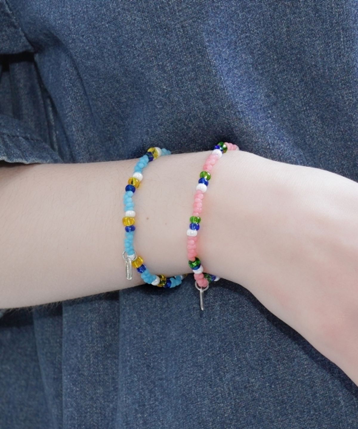 봉보(BONBEAU) Sentimental pastel peanut beads Bracelet 센티멘탈 파스텔 비즈 믹스 밴딩 팔찌