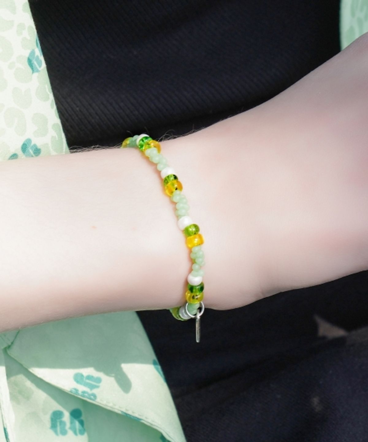 봉보(BONBEAU) Sentimental pastel peanut beads Bracelet 센티멘탈 파스텔 비즈 믹스 밴딩 팔찌