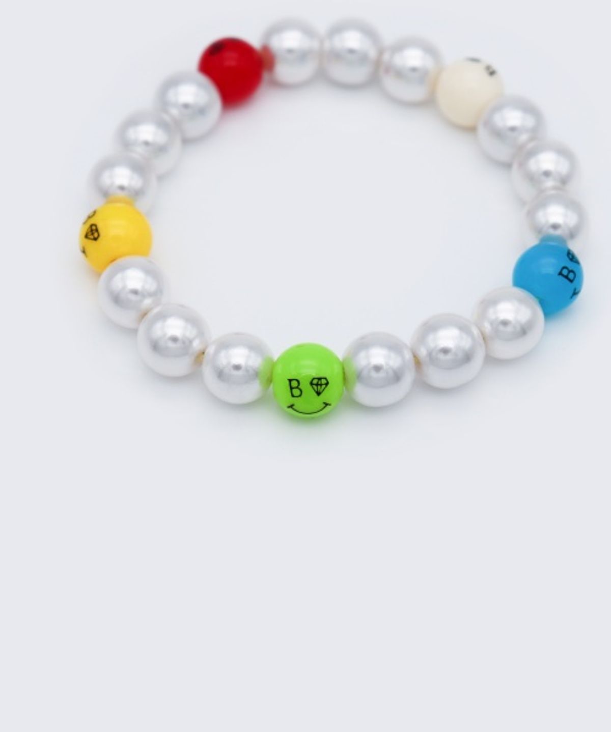 봉보(BONBEAU) Bold pearl kitsch smile ball Bracelet 볼드 진주 키치 스마일 볼 밴딩 팔찌