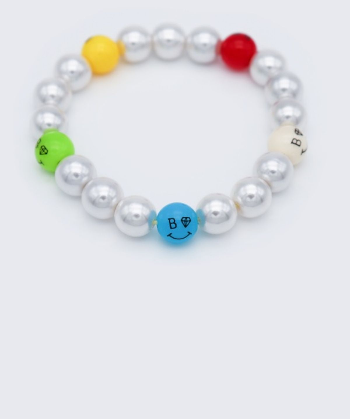 봉보(BONBEAU) Bold pearl kitsch smile ball Bracelet 볼드 진주 키치 스마일 볼 밴딩 팔찌