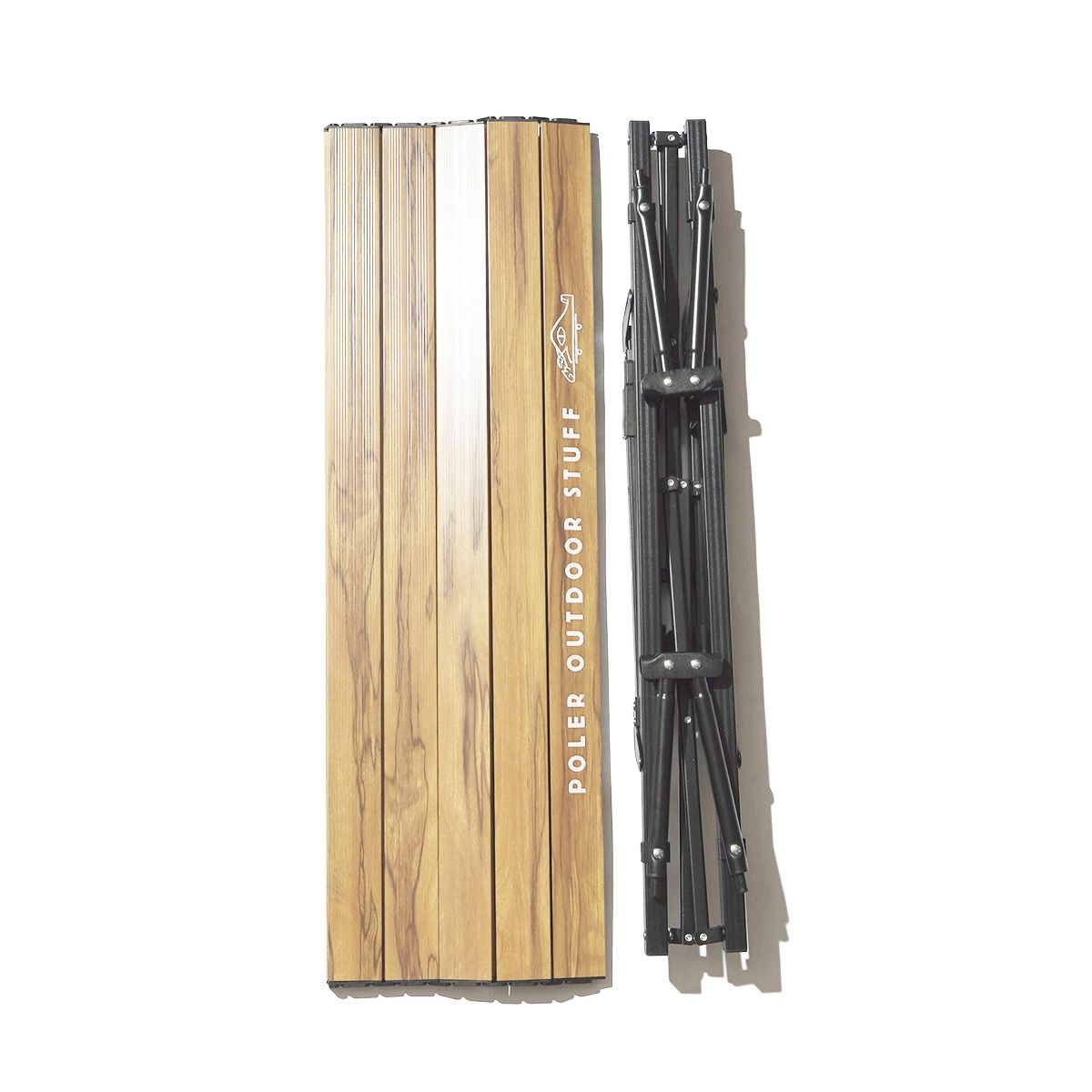 폴러스터프(POLERSTUFF) AJUSTABLE ROLLTOP ALUMINUM TABLE WOOD PRINT