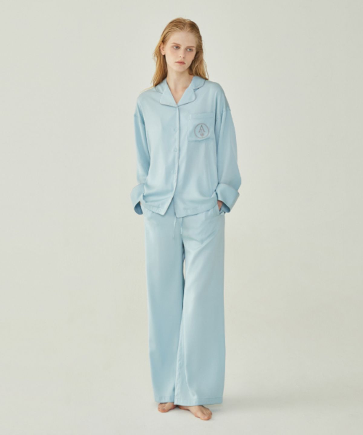아템포(ATEMPO) CLASSIC ROUND PAJAMA SET_ice blue