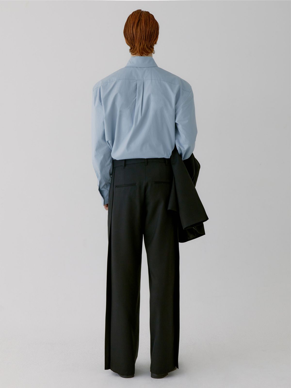 구아(GOOA) RIVER WAVE WOOL TROUSER [BLACK]