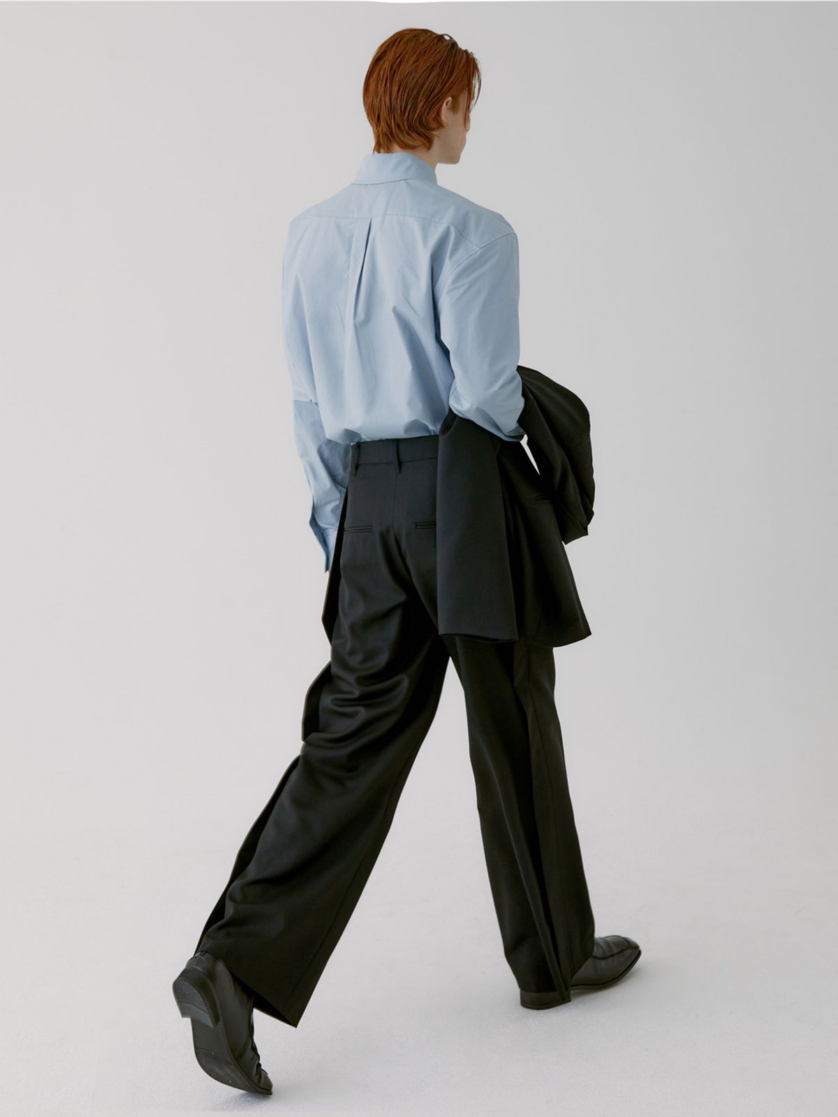 구아(GOOA) RIVER WAVE WOOL TROUSER [BLACK]