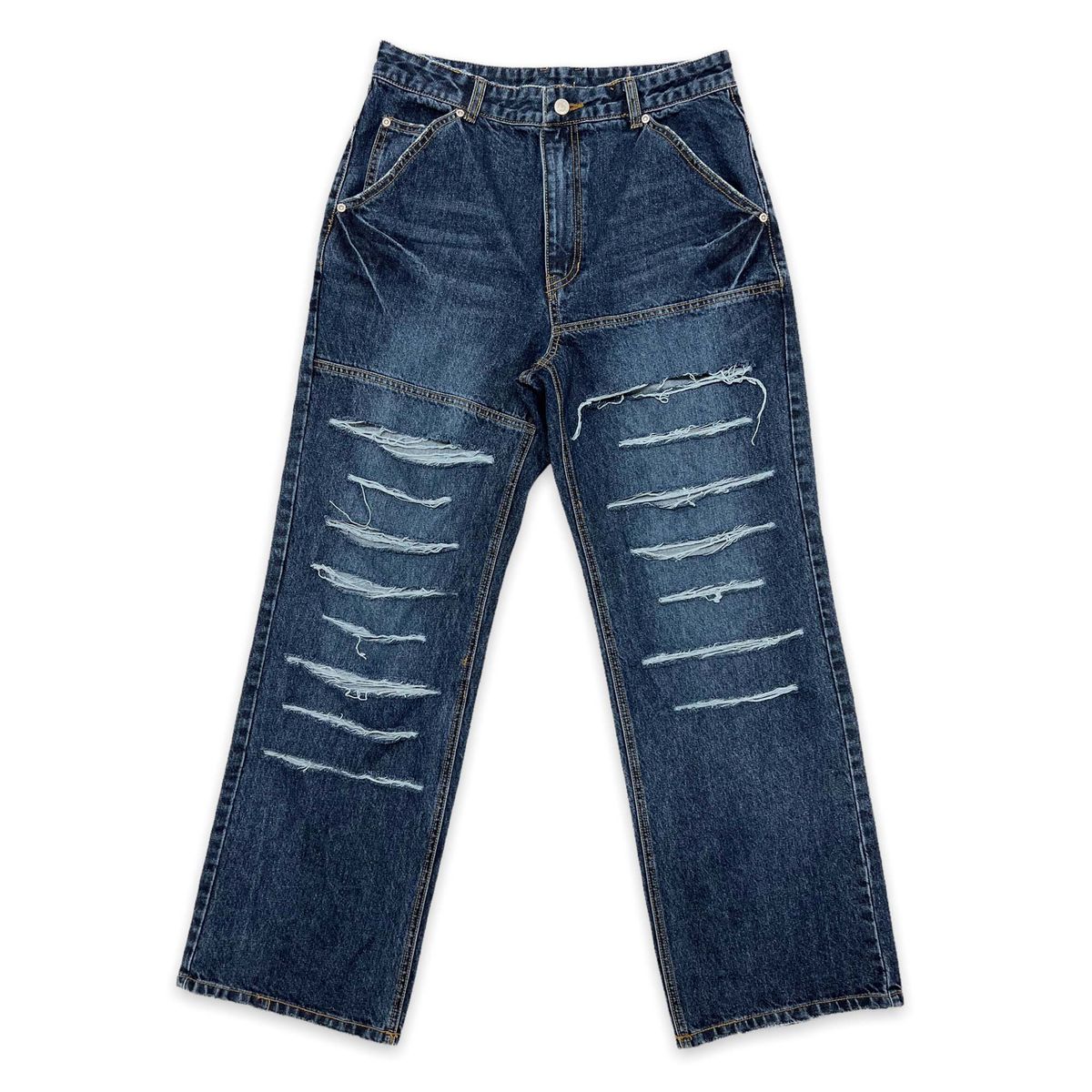 디메이든(DEMADEN) STRAIGHT CUTTING DEEP BLUE DENIM PANTS