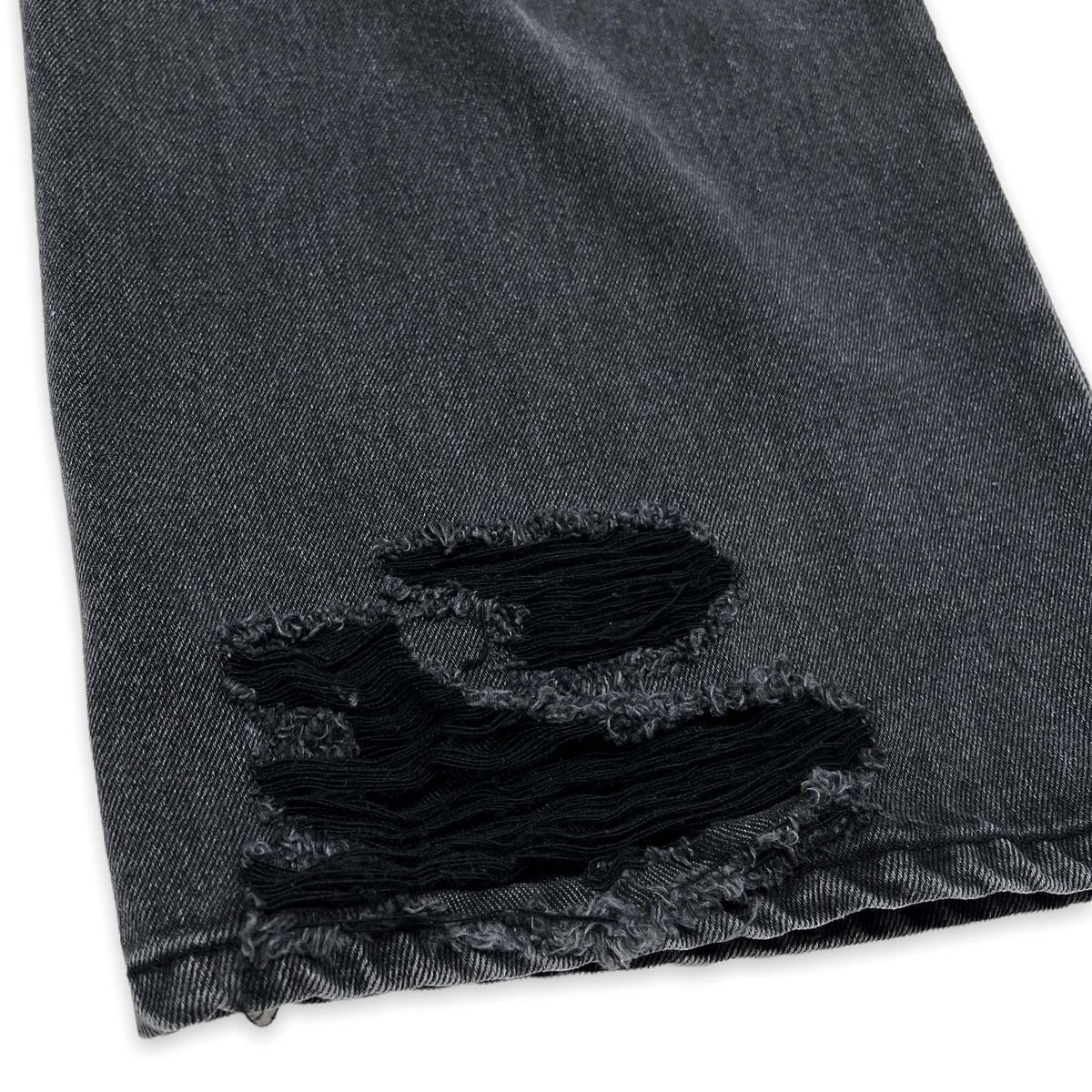 디메이든(DEMADEN) DESTROYED GREY WIDE DENIM PANTS