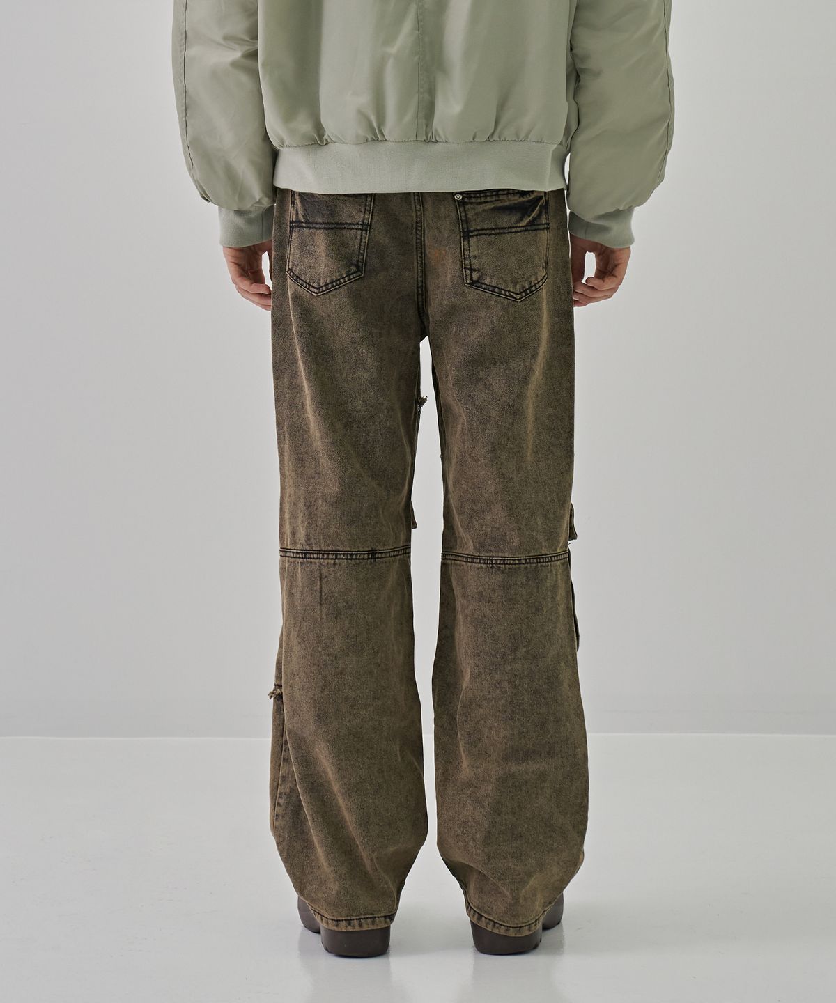 디메이든(DEMADEN) CIRCLE CARPENTER STONE WASHING DENIM PANTS YELLOW