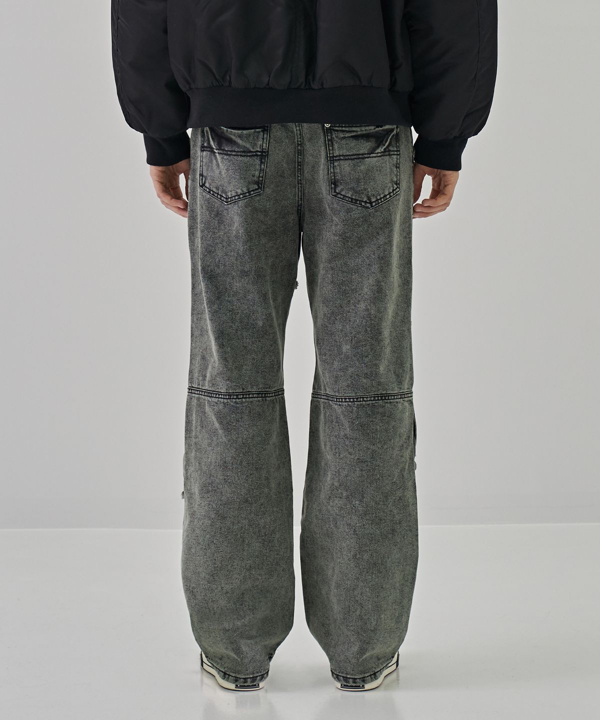 디메이든(DEMADEN) CIRCLE CARPENTER STONE WASHING DENIM PANTS GREEN