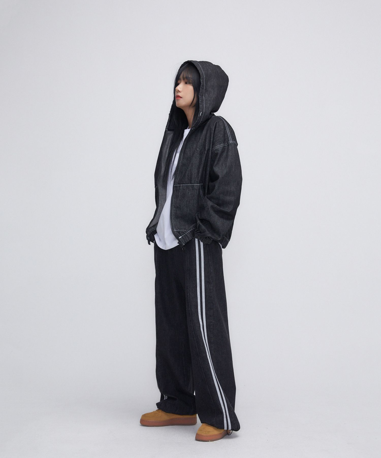 ◇SLOW RECORD HOUSE◇ Denim Washed Hoodie Black MUSINSA | SLOW RECORD HOUSE denim washed hooded zip-up