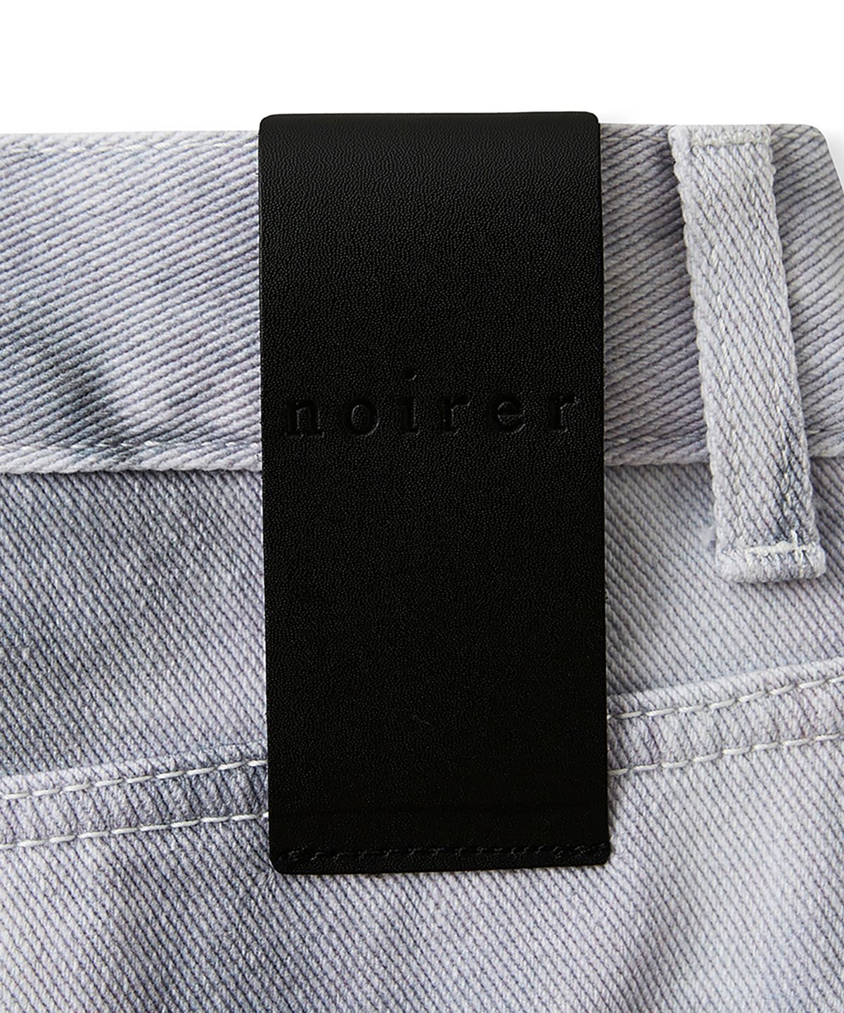 노이어(NOIRER) 크리즈 스트레이트 데님 팬츠 (블랙화이트)