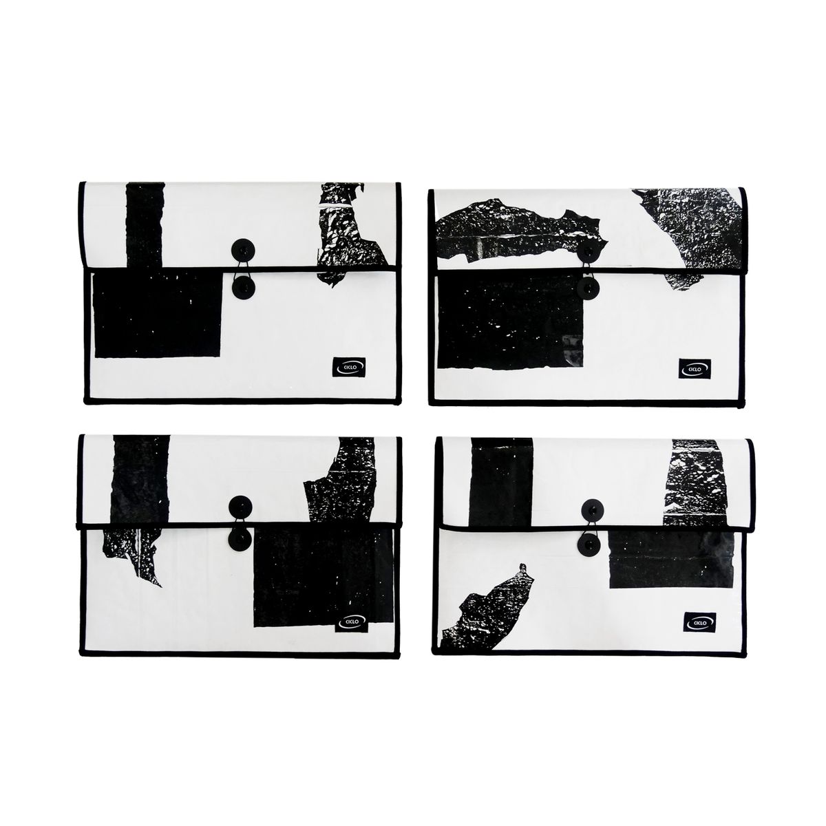 사공칠(407) UPCYCLING POUCH - black & white