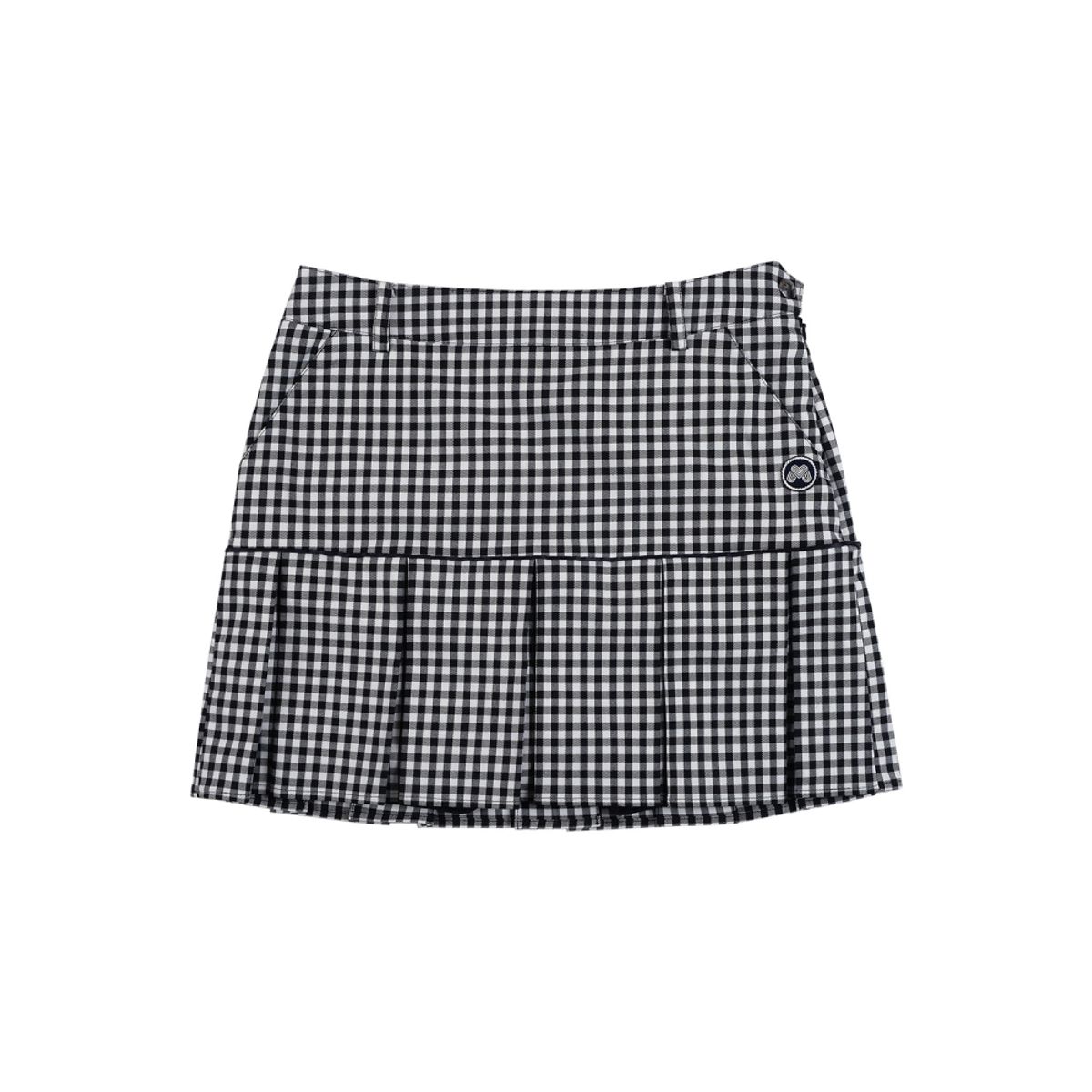 마틴골프(MARTINE GOLF) Gingham Check Pleats Skirt_Black