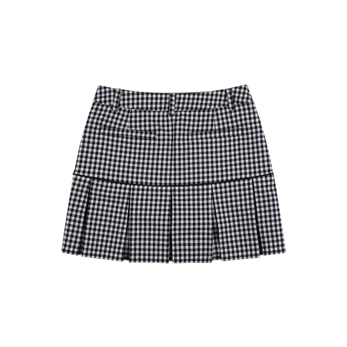 마틴골프(MARTINE GOLF) Gingham Check Pleats Skirt_Black