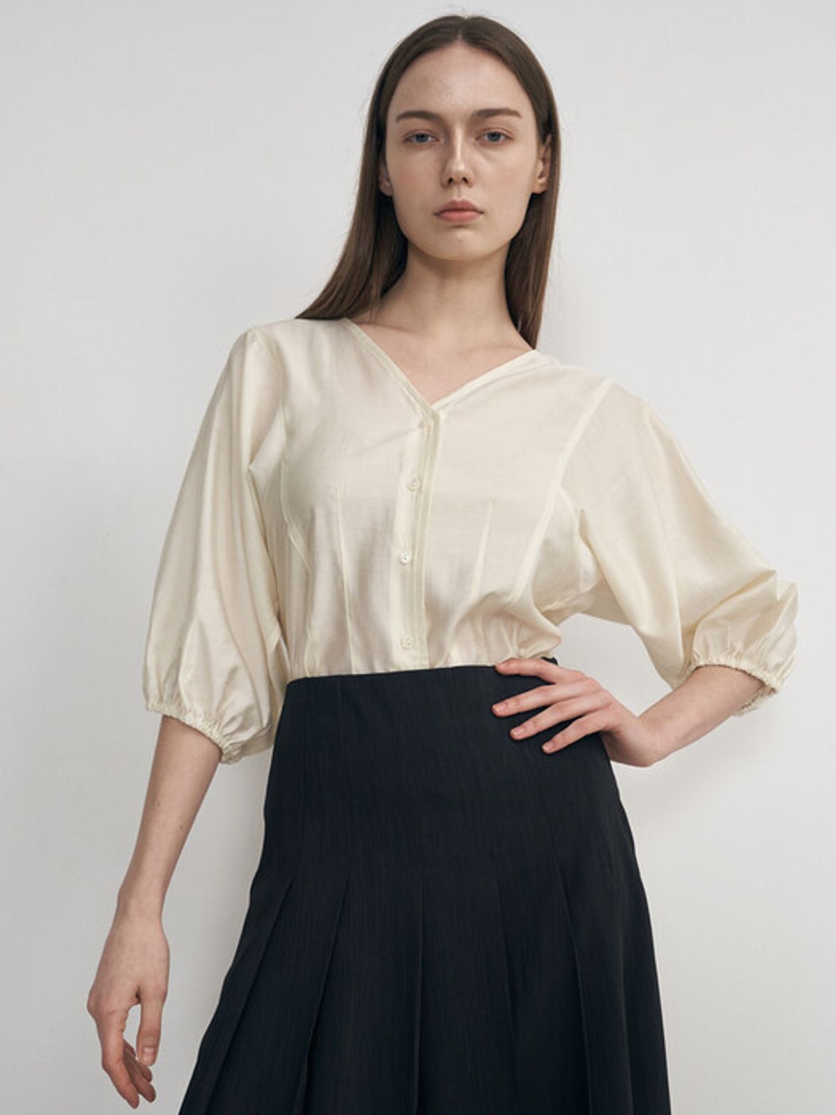 네벨에브리웨어(NEBELEVERYWEAR) PLEATED SKIRT_BLACK