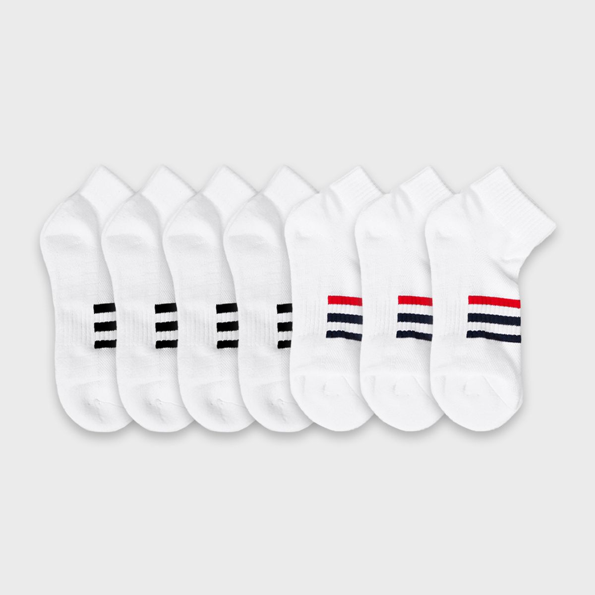 삭스에이(SOCKSA) [7PACK] 더블쿠션 156N 에어메쉬 쿼터 삭스 3색상