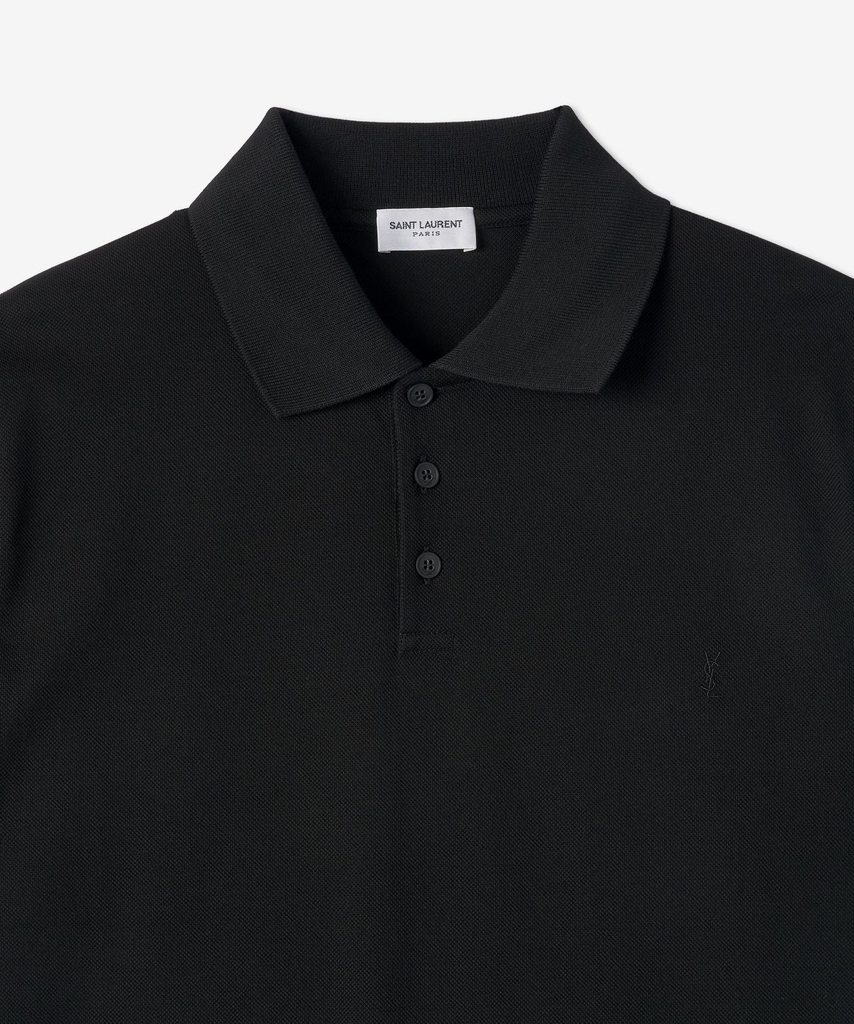 생로랑(SAINT LAURENT) 남성 모노그램 반소매 폴로 셔츠 - 블랙 / 554052YB2OC1000