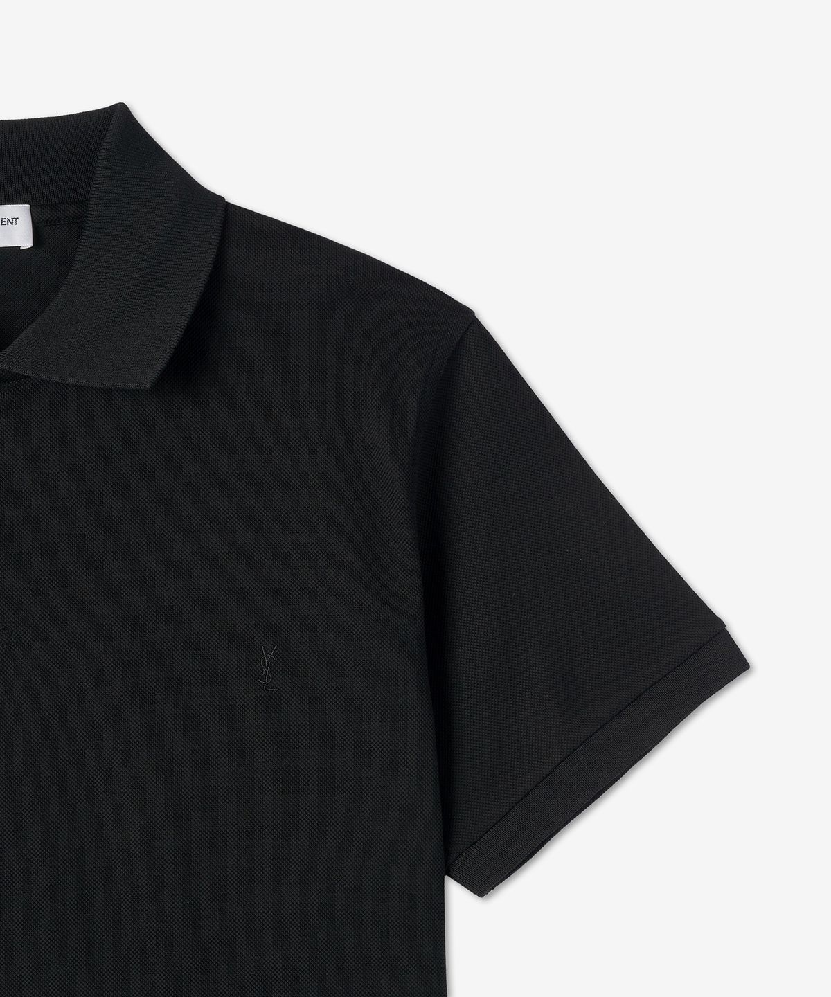 생로랑(SAINT LAURENT) 남성 모노그램 반소매 폴로 셔츠 - 블랙 / 554052YB2OC1000