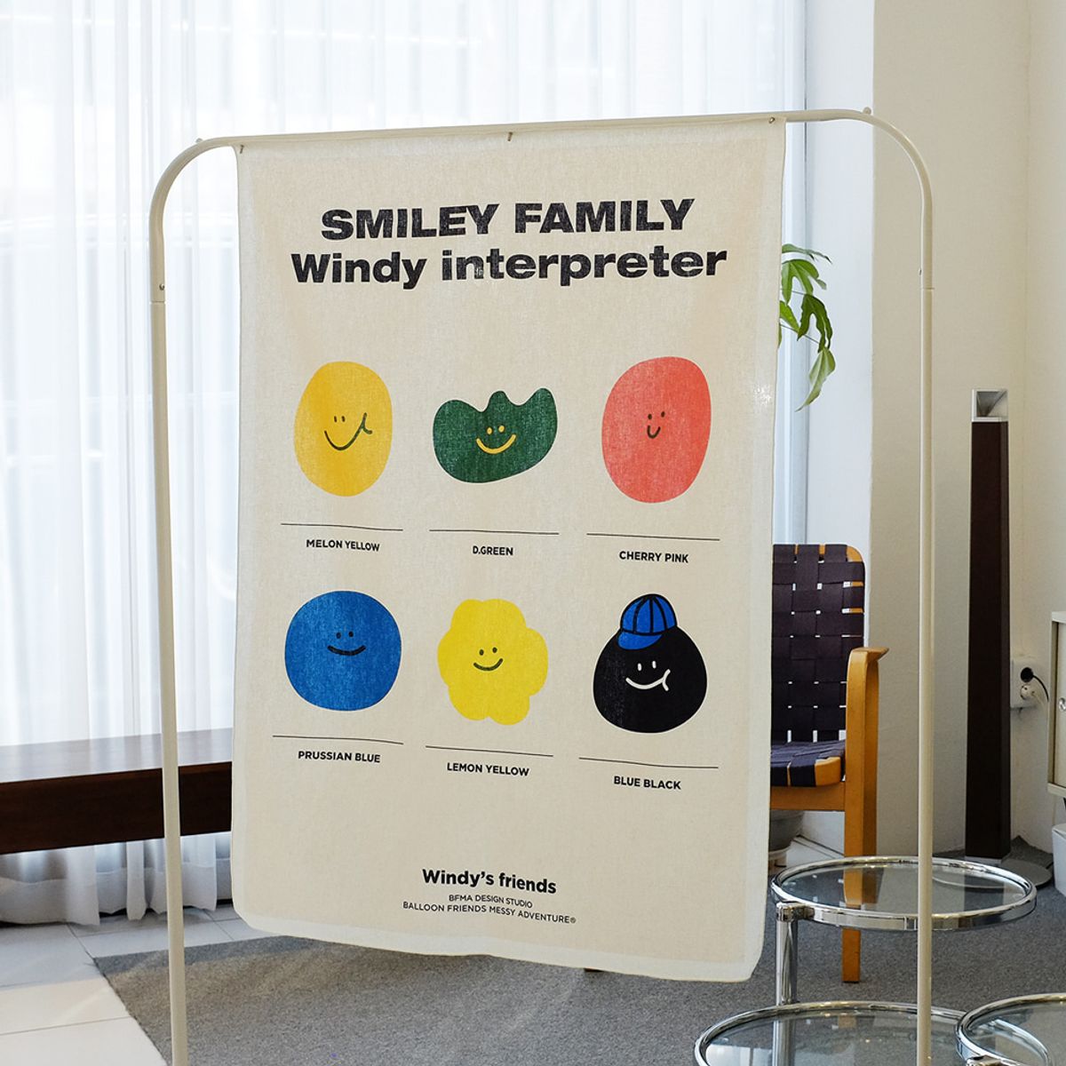 벌룬프렌즈(BALLOON FRIENDS) THINGS 스마일리 패브릭 포스터 바란스 1000x1350mm