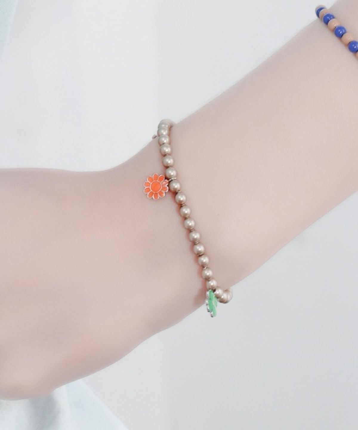 봉보(BONBEAU) Multiful enamel motive silver charms Bracelet 큐트 모티브 참 스와로브스키 인조수정 볼 팔찌