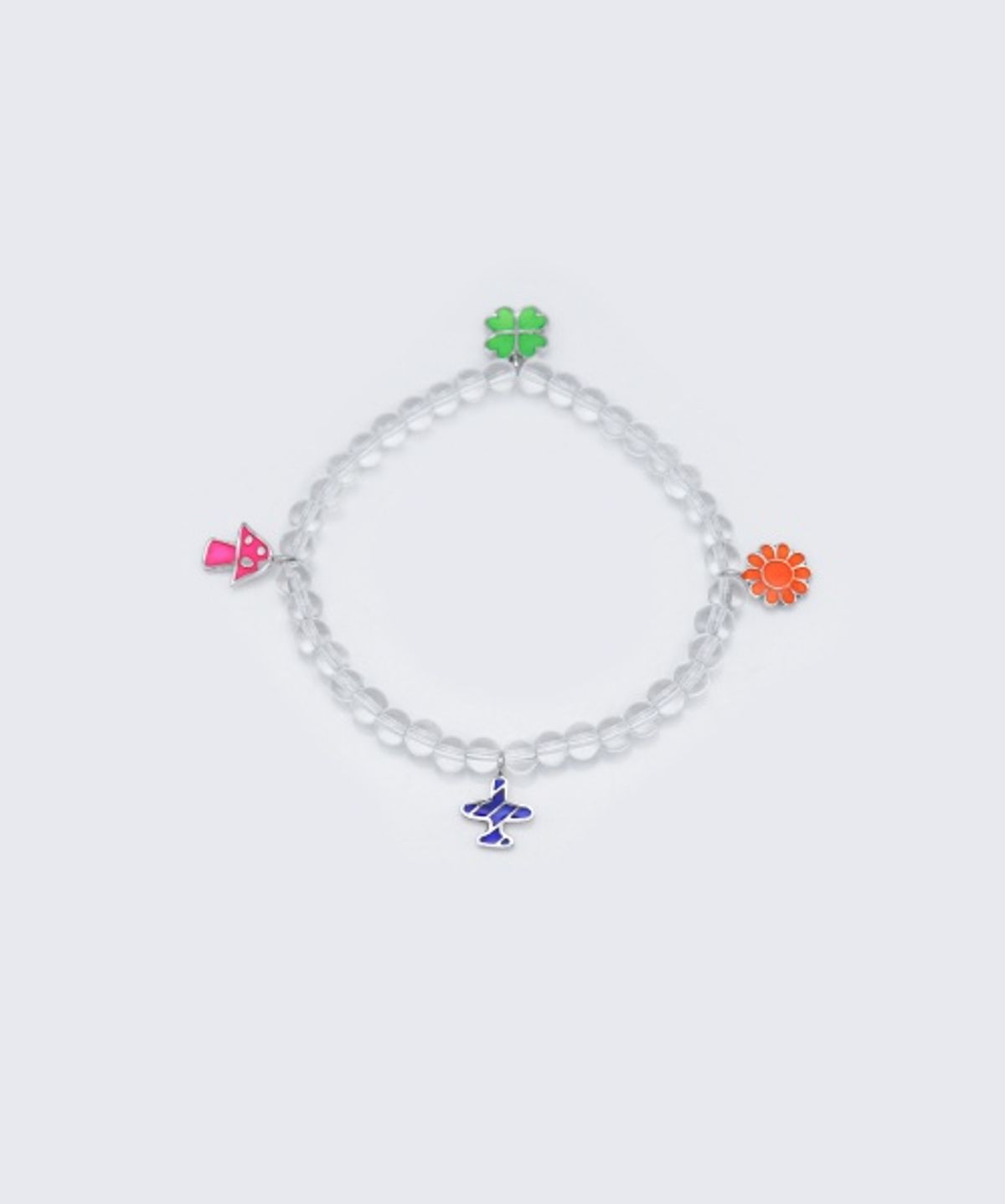 봉보(BONBEAU) Multiful enamel motive silver charms Bracelet 큐트 모티브 참 스와로브스키 인조수정 볼 팔찌